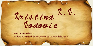Kristina Vodović vizit kartica